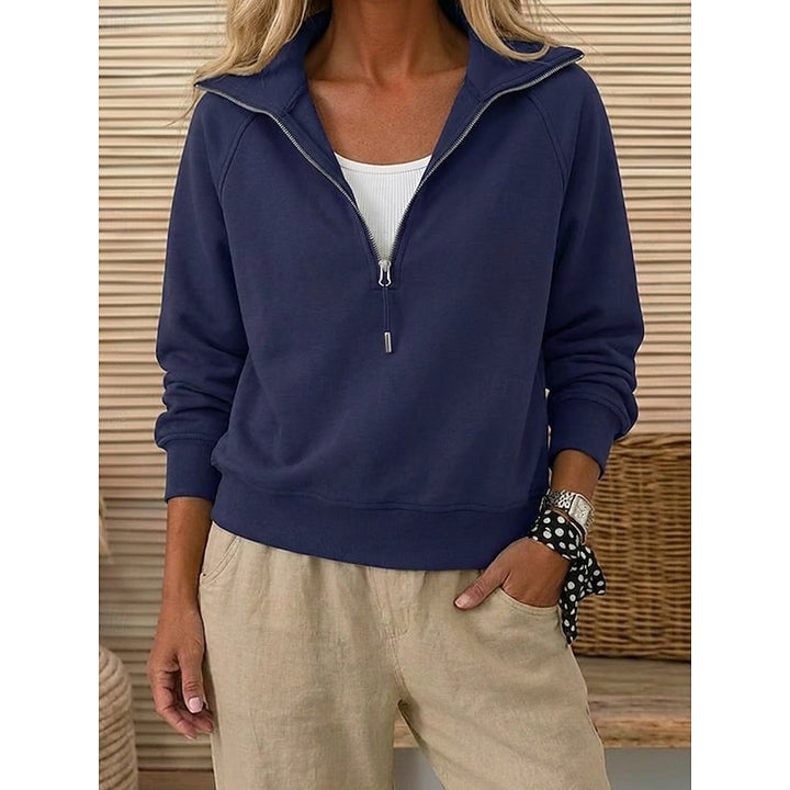Mariëtte | Sportieve Sweater met Halve Rits