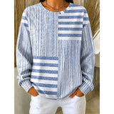 Loes | Gestreepte Sweater met Ronde Hals