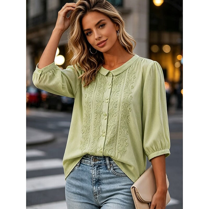 Lisette | Verfijnde Geborduurde Blouse