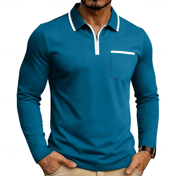 Reinoud | Verfijnde Poloshirt met Halve Rits