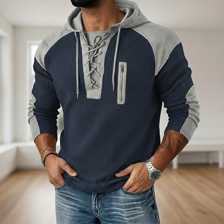 Joep | Sportieve Hoodie met Veterhals
