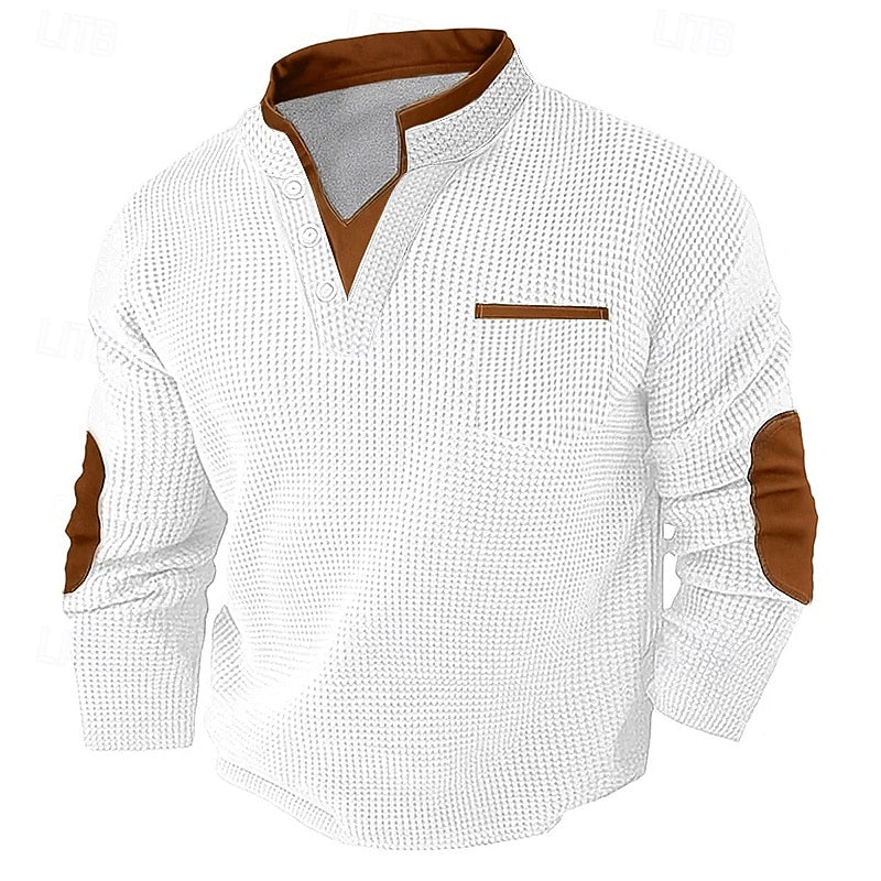 Rik | Verfijnde Henley met Opstaande Kraag