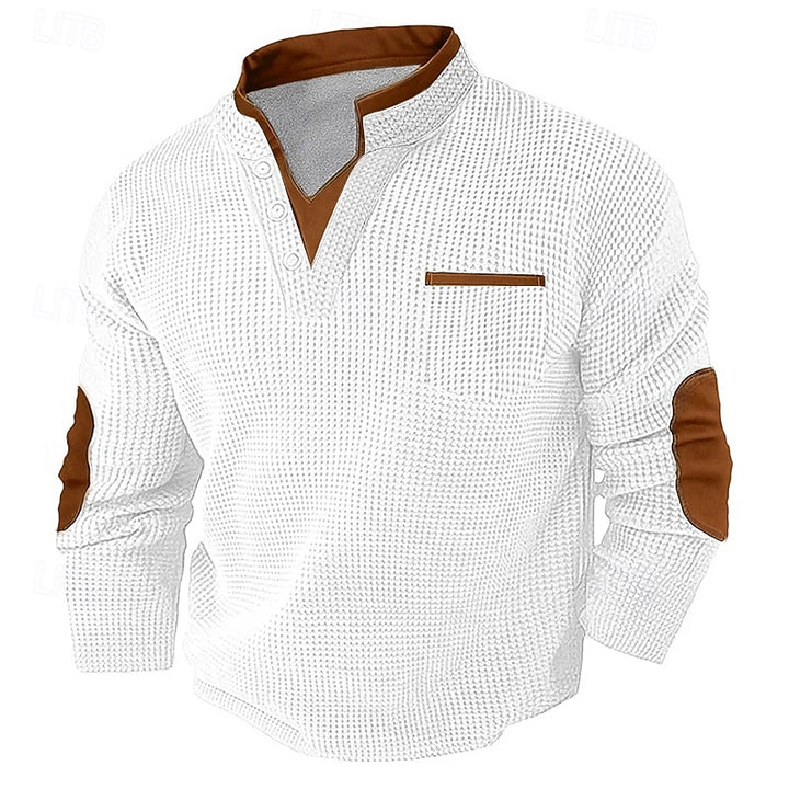 Rik | Verfijnde Henley met Opstaande Kraag