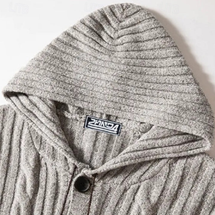 Lodewijk | Warm Gebreid Vest met Capuchon