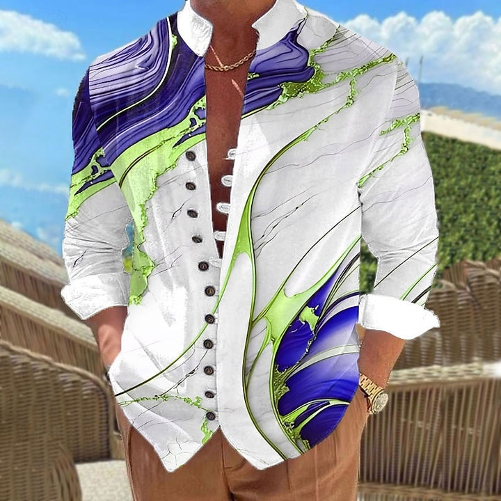Barend | Elegant Marmerprint Overhemd