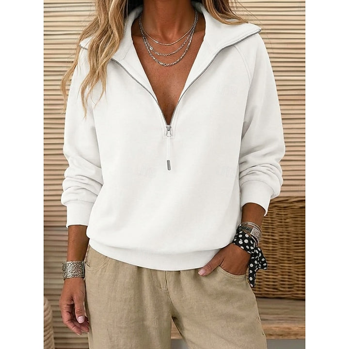 Mariëtte | Sportieve Sweater met Halve Rits