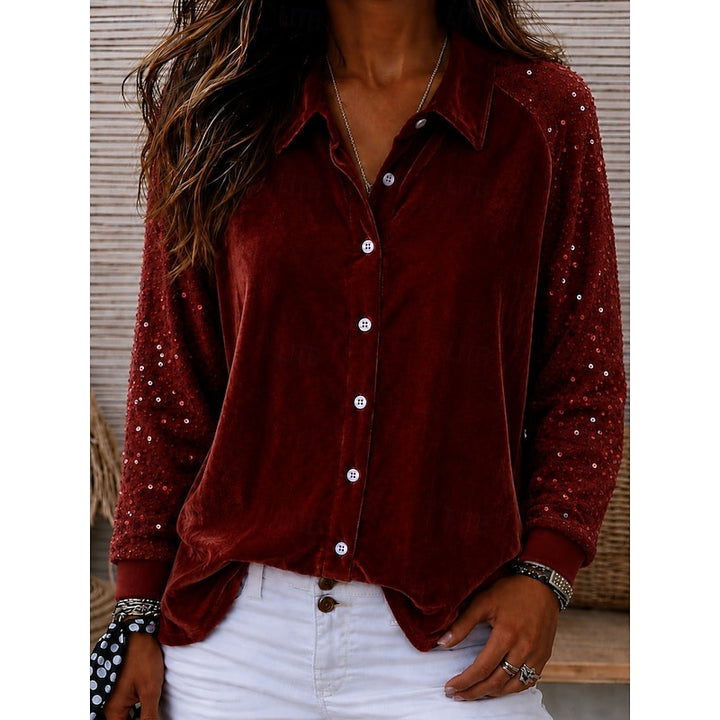 Corrie | Elegante Blouse met Glinstermouwen