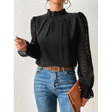 Wilhelmina | Verfijnde Blouse met Opstaande Kraag