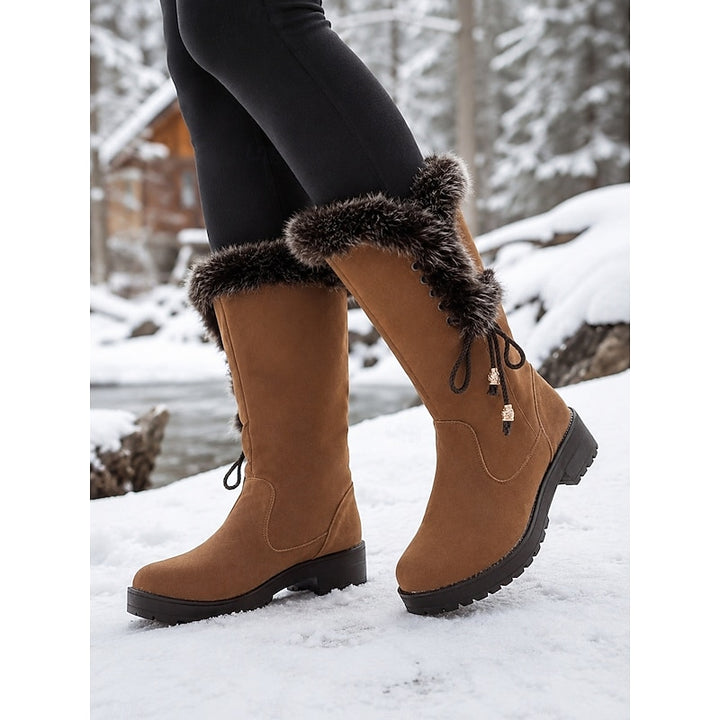 Tessa | Warme Hoge Winterlaarzen met Bontrand