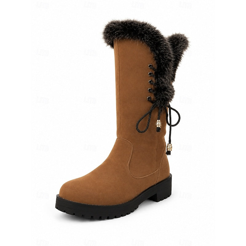 Tessa | Warme Hoge Winterlaarzen met Bontrand