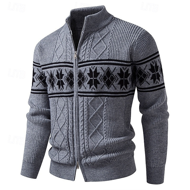 Tjalling | Warm Gebreid Vest met Opstaande Kraag