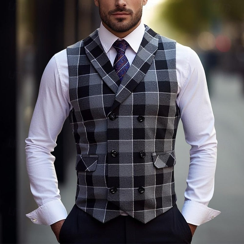 Anton | Dubbelrijs Geruit Gilet