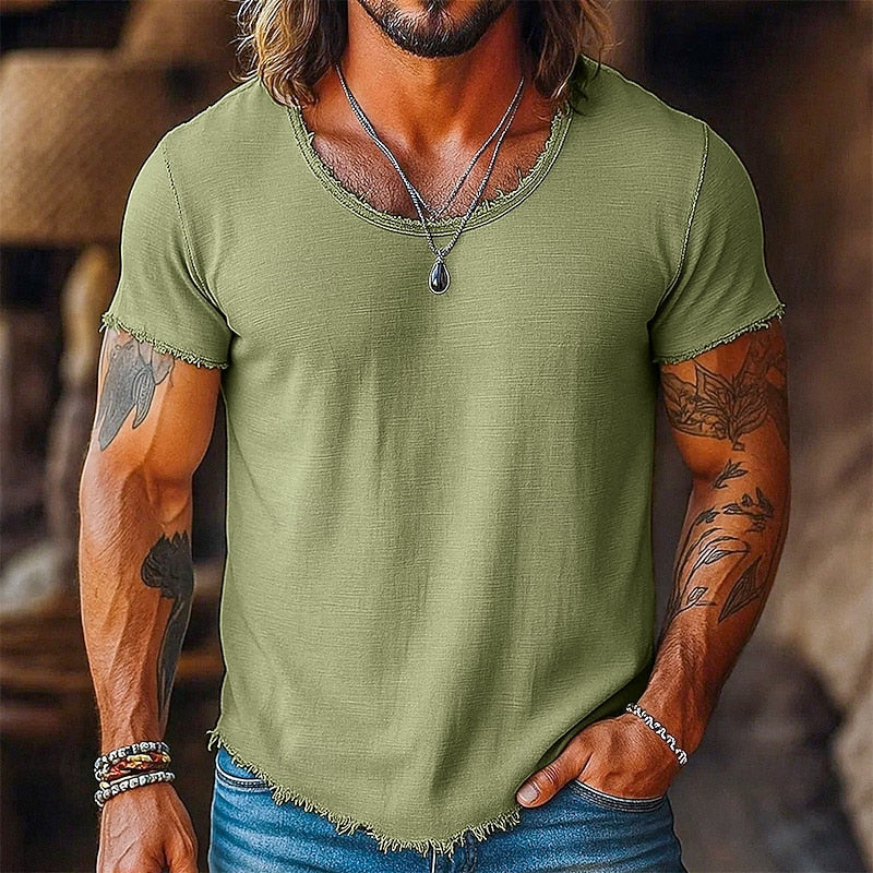 Jort | Casual T-shirt met Onbewerkte Randen