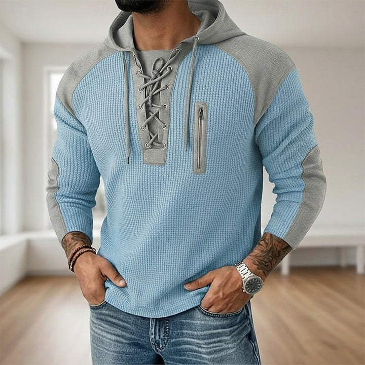 Joep | Sportieve Hoodie met Veterhals